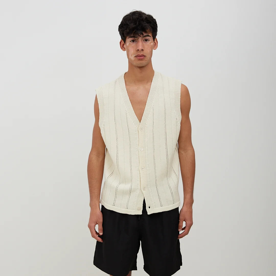 SUNFLOWER SS23 ALEX VEST 深水光太着用 SUNFLOWER ALEX COTTON KNIT VEST