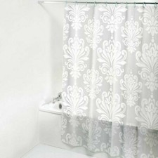 3D Translucence Bath Curtain Floral Printed PEVA Waterproof Shower Curtain Hooks