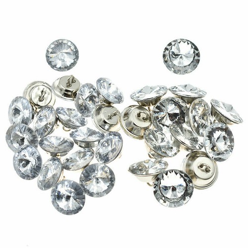 50Pcs Crystal Rhinestone Shank Button Sofa Upholstery Garment Sewing Decor DIY - Picture 2 of 11