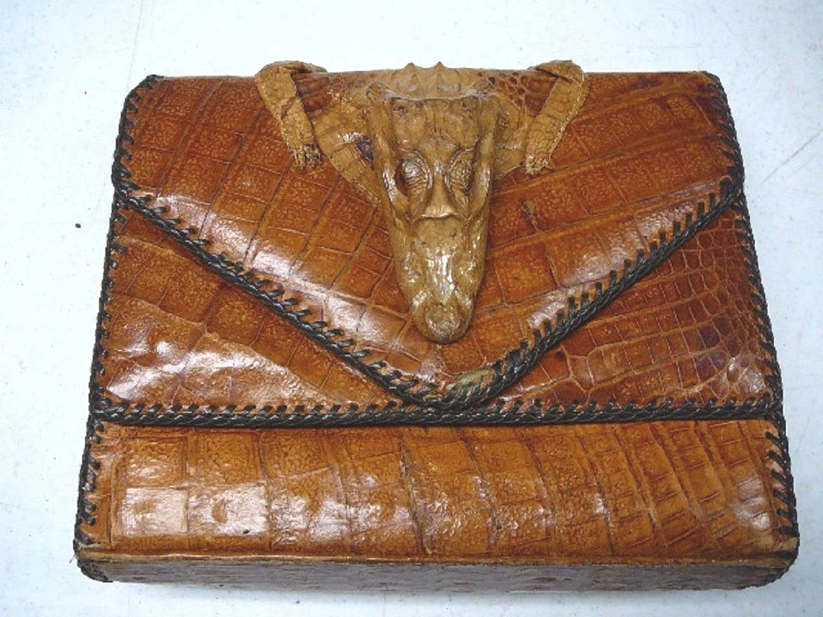 Rare Vintage 1950's Alligator Handbag Purse Full Head Taxidermy Mount  Shoulder or Top Handle Bag | EstateSales.org