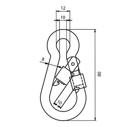 4X Gancho Mosquetón 8 X 80MM Mosquetón Feuerwehrkarabiner Mosquetón Gancho - Imagen 6 de 8