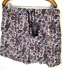 Bellivera Mens Sz 2 XL Floral/Paisley ight purple Mesh Lined Swim Trunks NWT