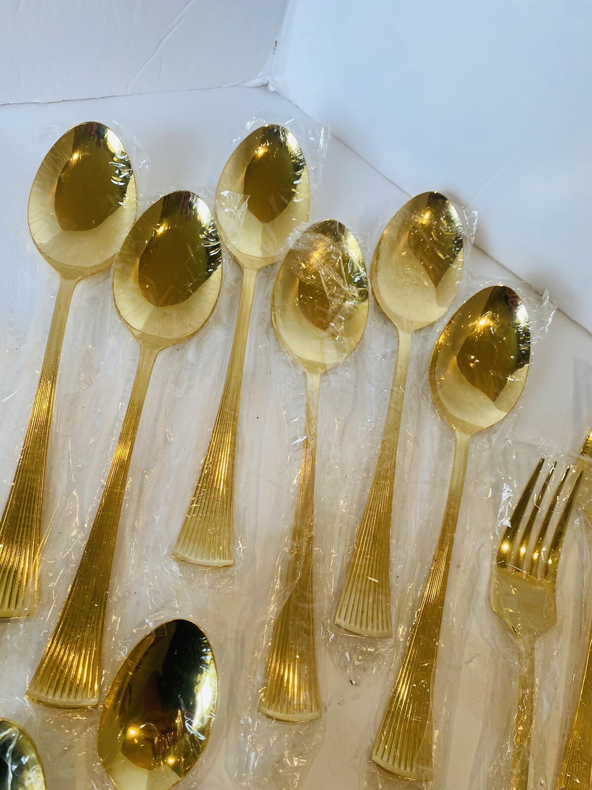 Vintage Gold Electroplated Flatware 25 Piece Set New In Box By Maxam