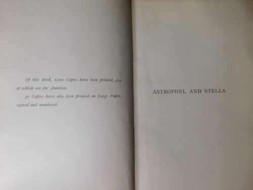 Astrophel and Stella ~ Sir Philip Sidney ~ Limited Edition ~ 1888 ~ Shakespeare - Imagen 3 de 9