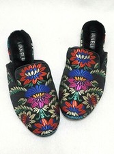 VANELi Waylin Women's Mule Jaquy Fabric Black Embroidered Flowers Shoes US 7 M