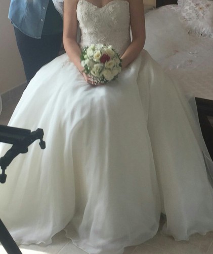 Abito Da Sposa Pronovias Modello Tendy Tg 42-44 con scarpe guanti e velo |  eBay