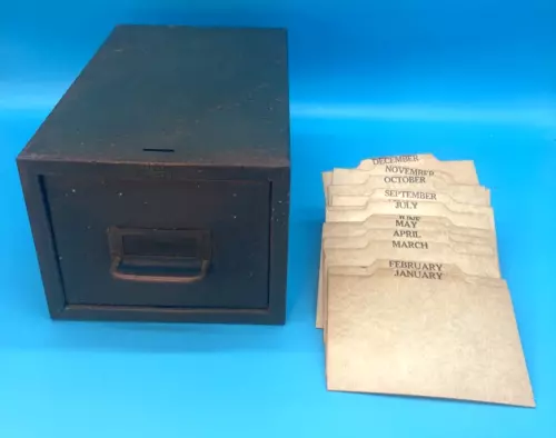 Vintage Pronto Index Card File Box Distressed Estate Find Read Description!