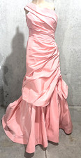Monique Lhuillier Collection Runway Peach Pink Silk Long Maxi Gown Dress Us 0