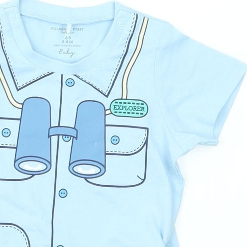Polarn O. Pyret Baby Blue Cotton Blend T-Shirt Size 3-6 Months adve - Picture 7 of 12