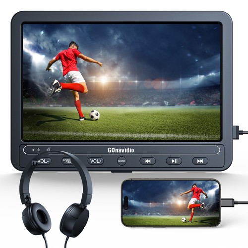 Lettore DVD portatile per auto 10,5" HDMI USB 5 ore batteria AV IN OUT con cuffie - Foto 2 di 14