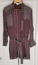 REISS Albi Striped Shirt Dress (Burgundy/Shite. UK 10. RRP £195. BNWOT