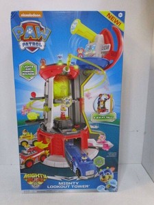paw patrol mighty pups super paws lookout tower playset