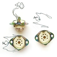 6pcs 7-Pin USSR Tube Socket Retainers 31mm Silver Plated for 6Z4 EC92 EAA91 6C4P