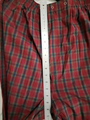 Savile Row Mens Pajamas Plaid Red Elastic Waist Pants Cotton Poly Blend X Large - Picture 13 of 21