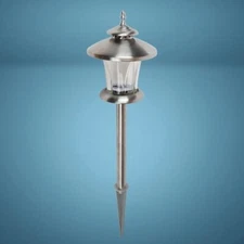 Low Voltage LED Landscape Light Contemporary Stainless Steel Clear Glass Lens