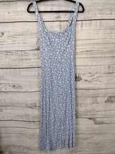 Reformation Dress Women's 6 Blue Floral Front Button Zipped Sun dress