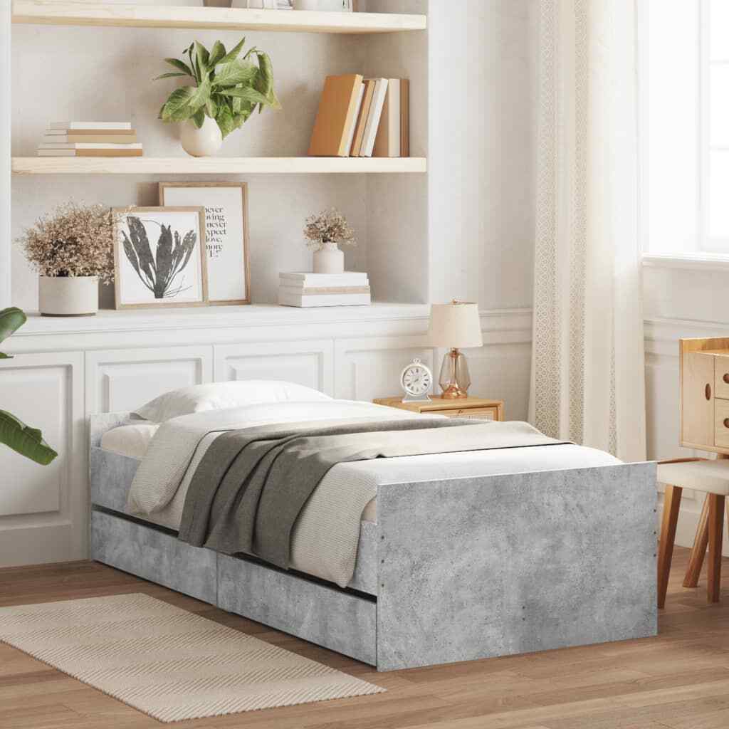 Estructura de Cama con Cajones Somier de Dormitorio Negro 90x190 cm vidaXL vidaX