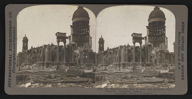 The beautiful City Hall ruins (cost $6 000 000) San Francisco Calif- Old Photo
