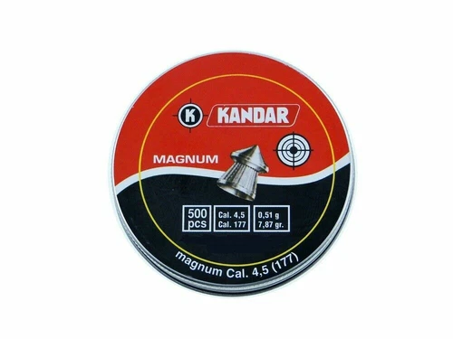 Kandar Magnum 4.5mm .177 500 pcs 0.51 grams pointed lead pellets for airguns