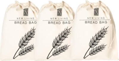 Premium Leinen Brotbeutel 3er Pack, Öko Geschenk, UK Verkäufer, schnelle Lieferung