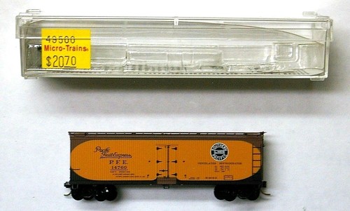 Coche refrigerador de madera MTL Micro-Trains 49500 Pacific Fruit Express PFE 14760 | Zustand: New