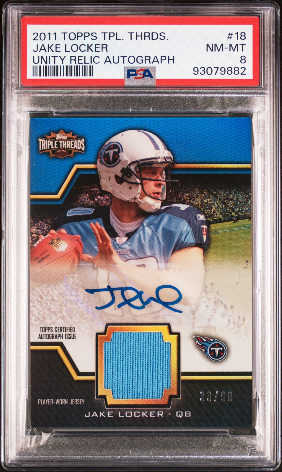 Jake Locker Topps Supreme Autograph Relic #SARJL Base