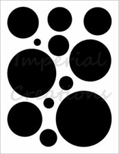 12 CIRCLES 1/2 to 4 Inch Round Shape 8.5 x 11 Stencil Plastic Sheet NEW S414