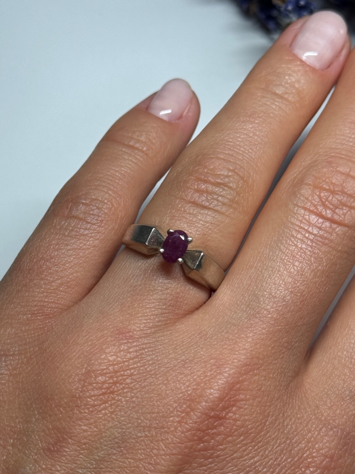 925 Sterling Silver Ruby Ring Size 6 - image 5