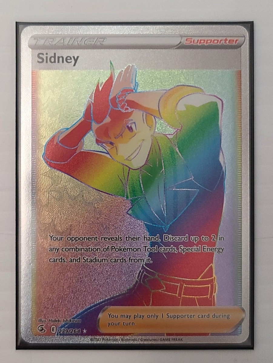 Pokémon Sidney Rainbow Secret Rare 279/264 Full Art Trainer