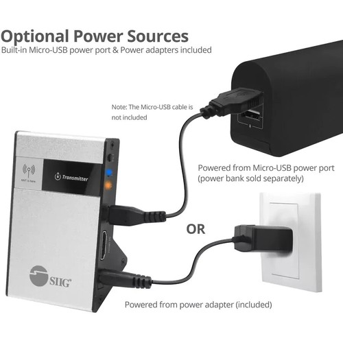 SIIG CE-H23Q11-S1 4K 30Hz HDMI Wireless Extender Kit 30m (90ft) 60 GHz - Picture 2 of 6