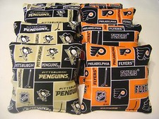 PITTSBURGH PENGUINS PHILADELPHIA FLYERS CORNHOLE BEAN BAGS 8 NHL REGULATION BAGS