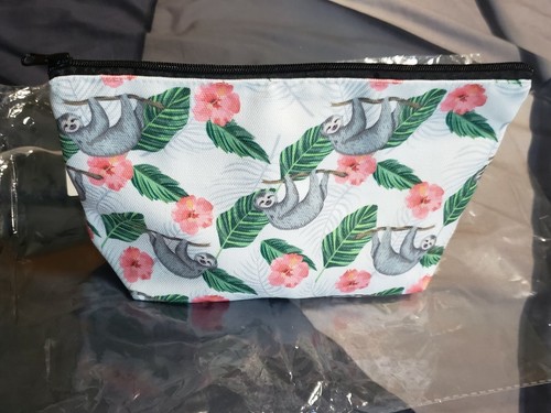 2 Cute Tree Sloth Fashion Beauty Cosmetic Makeup Organizer Bags Women 8.7x5.3x2" - Picture 7 of 12