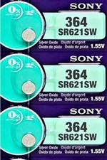 3 X SONY 364 SR621SW, 280-34, AG1 SR60 1.55V watch Battery 0 Mercury Exp. 2026