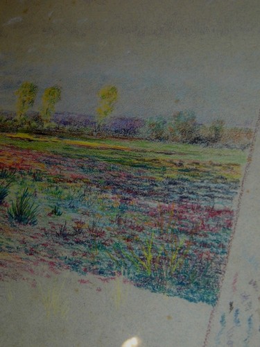 TABLEAU 19 EME SIÈCLE SIGNÉE TROUVILLE HENRI CHARLES 1878 PASTEL PAYSAGE RARE BE - Picture 11 of 12