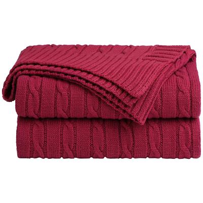 100% Baumwolle Zopfmuster Überwurf Deko Bettwäsche Decken Rot 70 x 78 Zoll