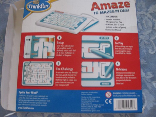 AMAZE 16 Mazes in One! Thinkfun. Single Player, Ages 8+ Easy-to-Hard. Pre-Owned - Picture 2 of 5
