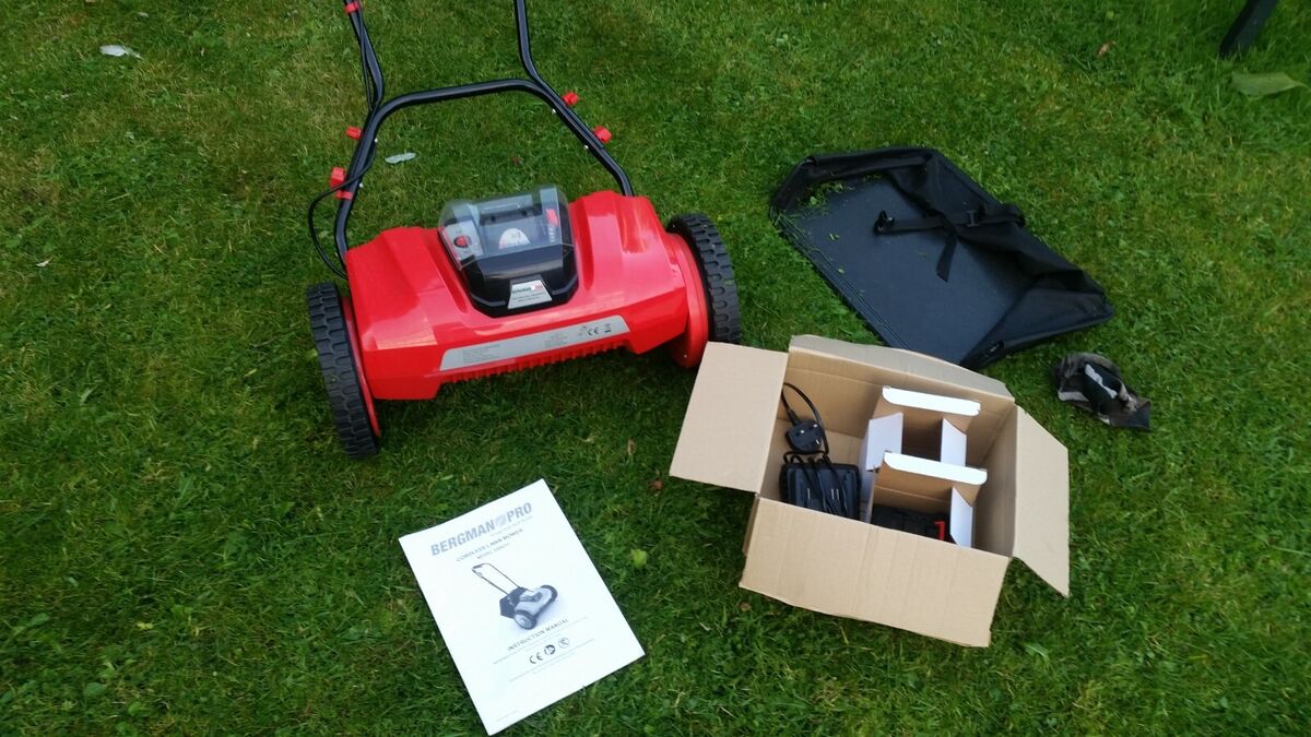 ELECTRIC CORDLESS LAWN MOWER AND 2 BATTERIES BERGMAN PRO