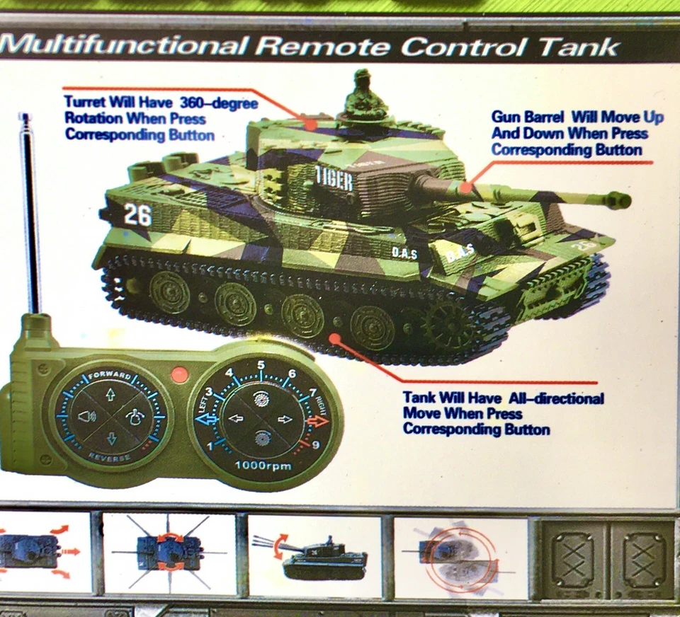 Military Tiger Tank - Remote Controlled Maneuvering + Firing Sounds, Scale 1:72 - Image 3 of 4