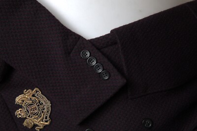 DOLCE & GABBANA オハサイスシッフアッフハファシャケット DOLCE & GABBANA Blazer Purple Embroidery Double Breasted