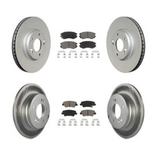 [Front+Rear] Coated Disc Brake Rotor And Ceramic Pad Kit For Hyundai Sonata 3.3L