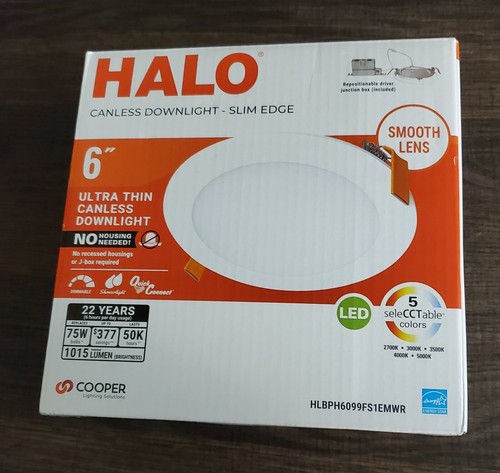 Halo LED Downlight 6" Canless Ultra Thin HLBPH6099FS1EMWR