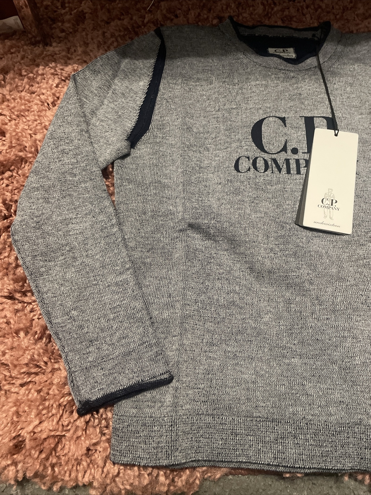 C.P. Company Boys Blue Crew Neck Jumper aged  7-8 Years BNWT RRP £167 image 4