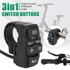 Headlight Turn Signal Horn Switch Button For Motorcycle E-bike Scooter Handlebar