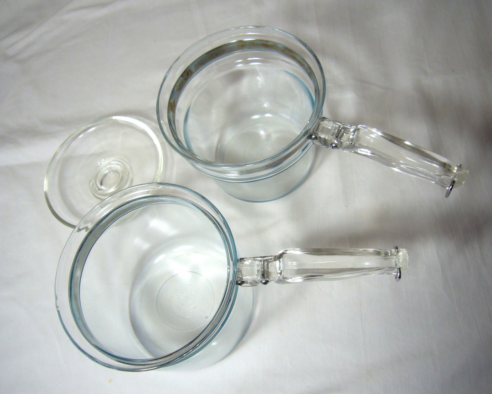 VTG Pyrex 3pc 1.5 Qt Double Boiler w Lid 6283 flameware glassware glass