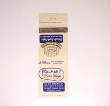 Matchbook Pollman's Bake Shop Springhill Shopping Center Mobile AL