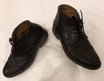 JASPER CONRAN Mens Black Leather Ankle Brogue Shoes Size EU 42 UK - Main Image
