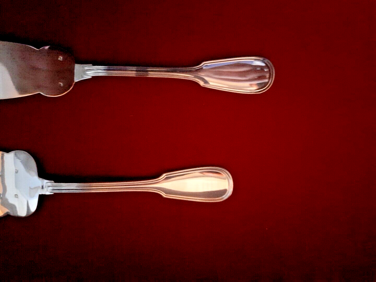 2 Couverts à Glace Argentés CBI Modèle Filet Albi - Orfèvrerie Française