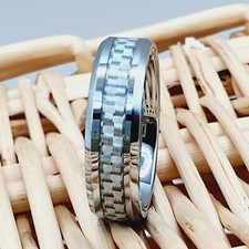 6mm Silver Tungsten Wedding Band with Black Carbon Fiber Inlay Men s Women s