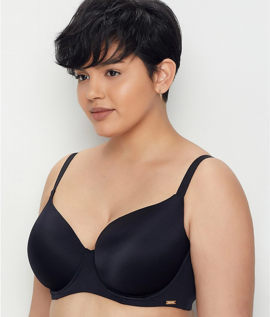 City Chic BLACK Smooth & Chic Underwire T-Shirt Bra, US 44DD, UK 44DD