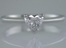 Diamond Engagement Ring 0.50c Certificatedt H VS2 VG Heart Shape 18ct White Gold